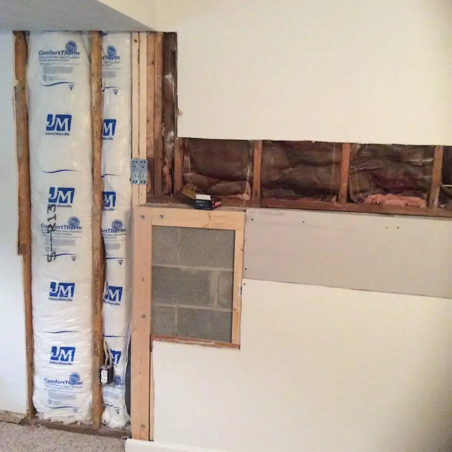 Wall insulation replacement during Contents Cleaning & Restoration in Moorestown